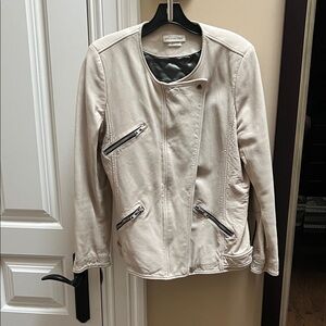 Isabel Marant Cream Leather Biker Jacket
